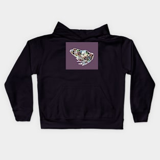 Purple geometrical frog Kids Hoodie